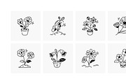75 Flower Doodles, an Outline Icon by Prosymbols (Thumbnail 6 of 6)