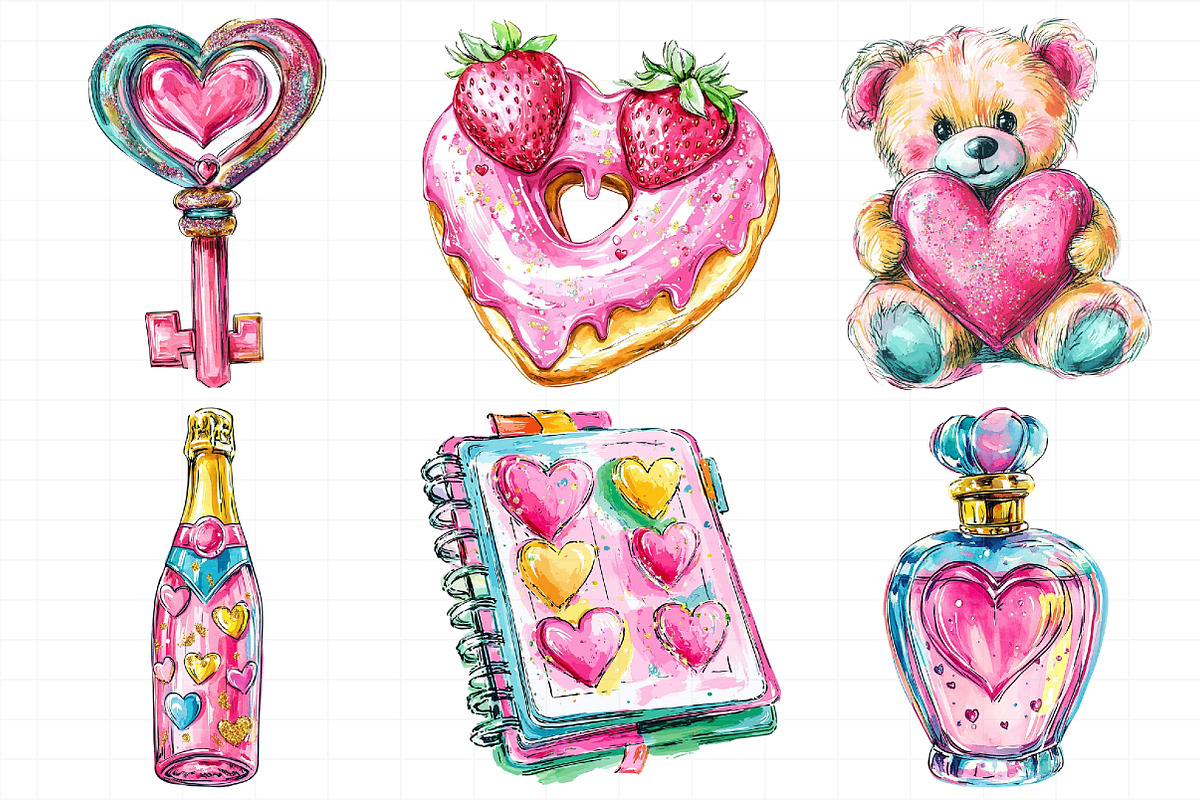Valentine Day Glitter Clipart, an Illustration by Daily.Designs (Photo 3 of 8)