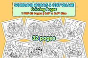 WOODLAND ANIMALS COLORING PAGES, an Animal Illustration by Vachira Digital Studio (Thumbnail 1 of 4)