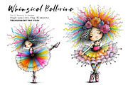 Whimsical Ballerina Clipart, a Seasonal Illustration by CreationArt (Thumbnail 1 of 7)