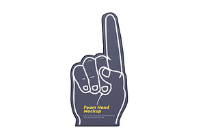 Fabric Sports Fan Foam Hand Mockup