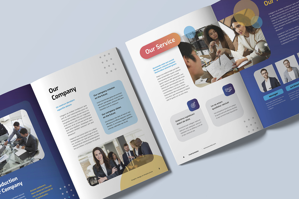 Company Profile Dark Blue Color, a Print Template by UICreative (Photo 4 of 4)