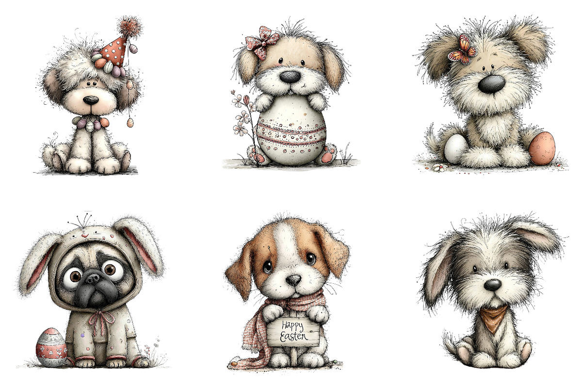 Whimsical Easter Dog Clipart, an Illustration by CreationArt (Photo 5 of 6)