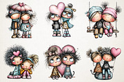 Dreamy Sweetheart Valentine Clipart, a Person Illustration by RobertsArt (Thumbnail 6 of 7)