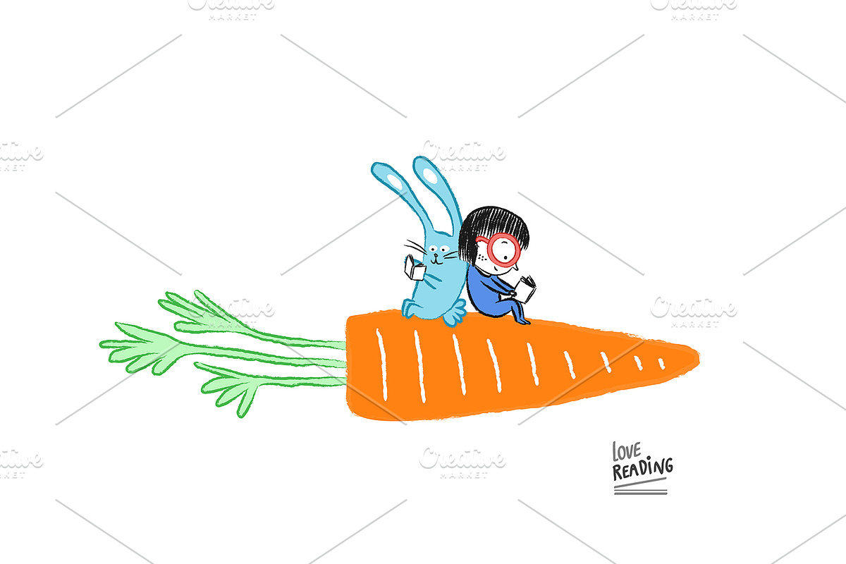 Little girl reading Collection 03, an Animal Illustration by Irene Loal (Photo 7 of 7)