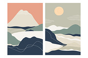 Abstract nature landscapes cards set, a Decorative Illustration by Good Studio (Thumbnail 16 of 34)