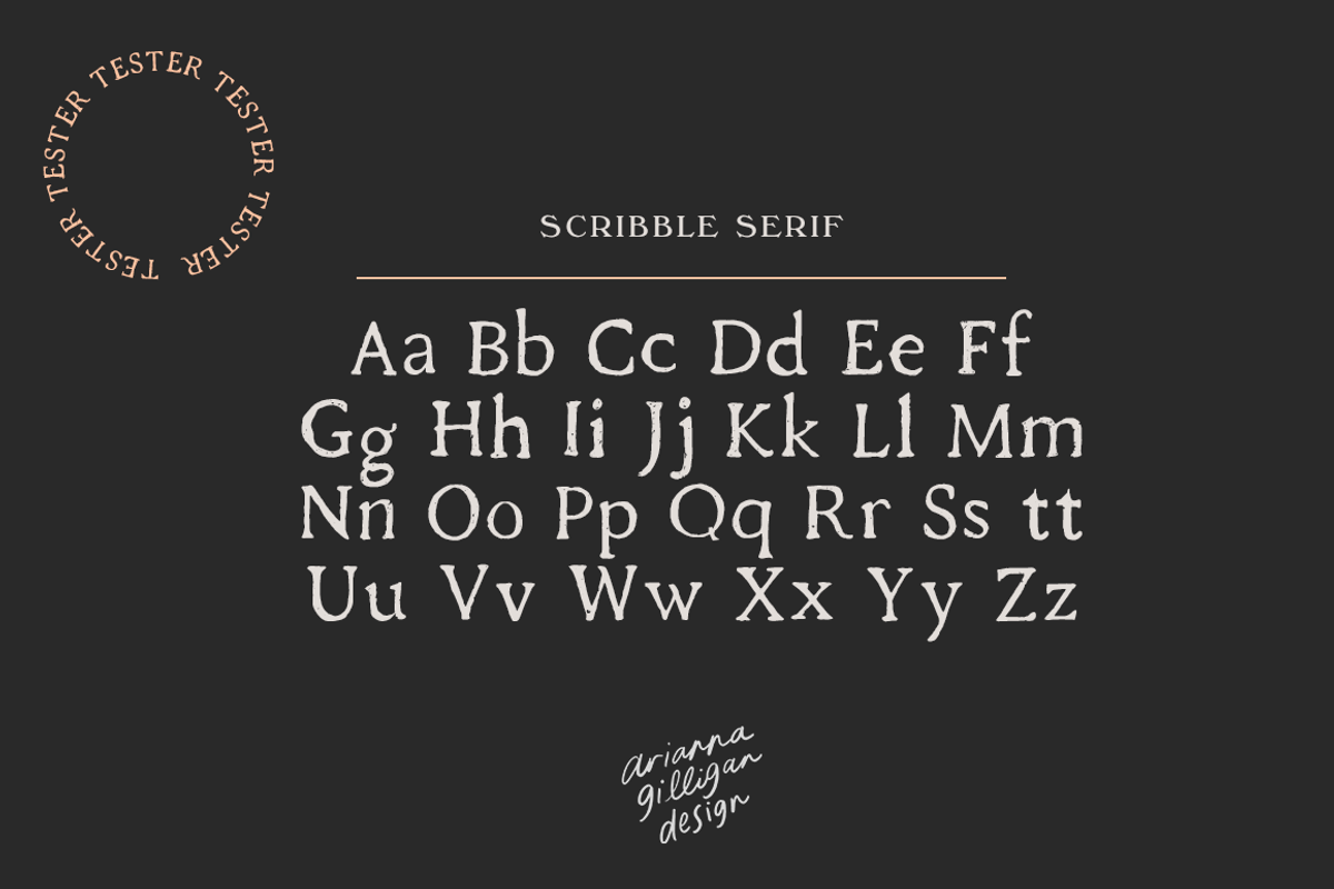 Scribble Serif, a Font by Drawn By Arianna (Photo 2 of 2)