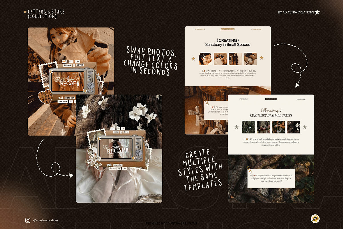 LETTERS & STARS |Instagram Templates, a Social Media Template by Ad Astra Creations (Photo 6 of 6)
