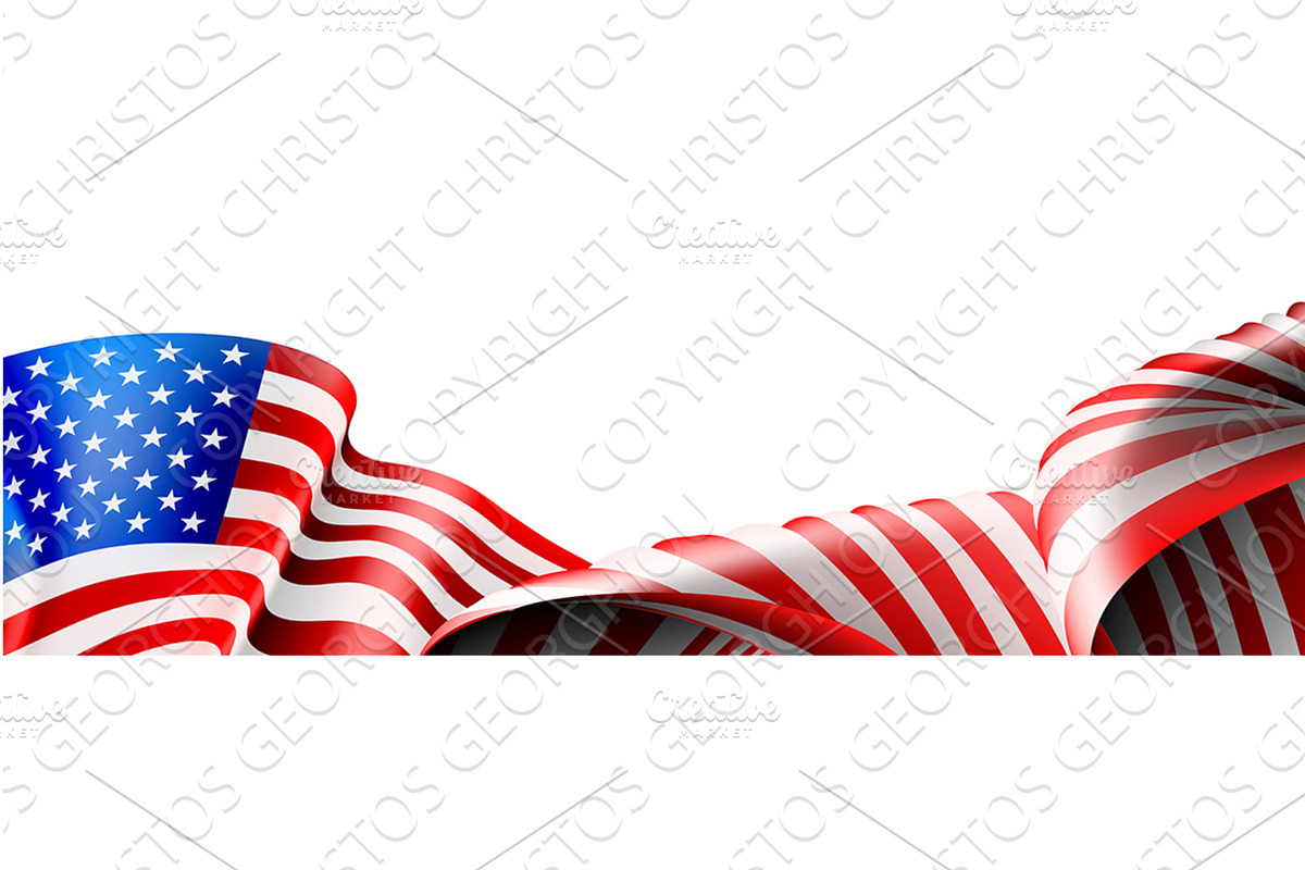 American Flag Fourth July Patriotic, an Illustration by Christos Georghiou