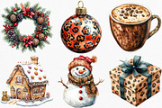 Leopard Print Christmas Clipart, an Illustration by Canvas Craft (Thumbnail 2 of 7)