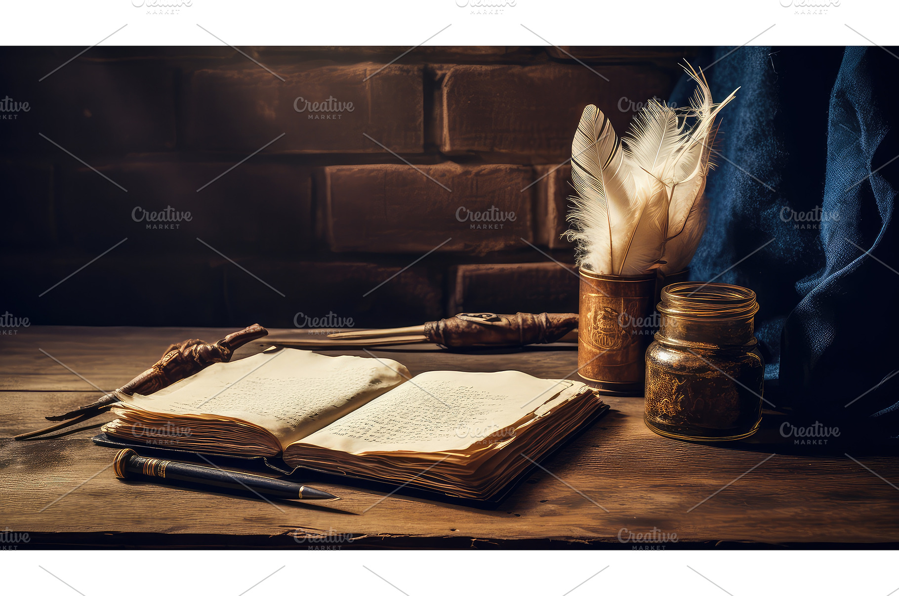 desk notebook table background ai, a Technology Photo by pikepicture