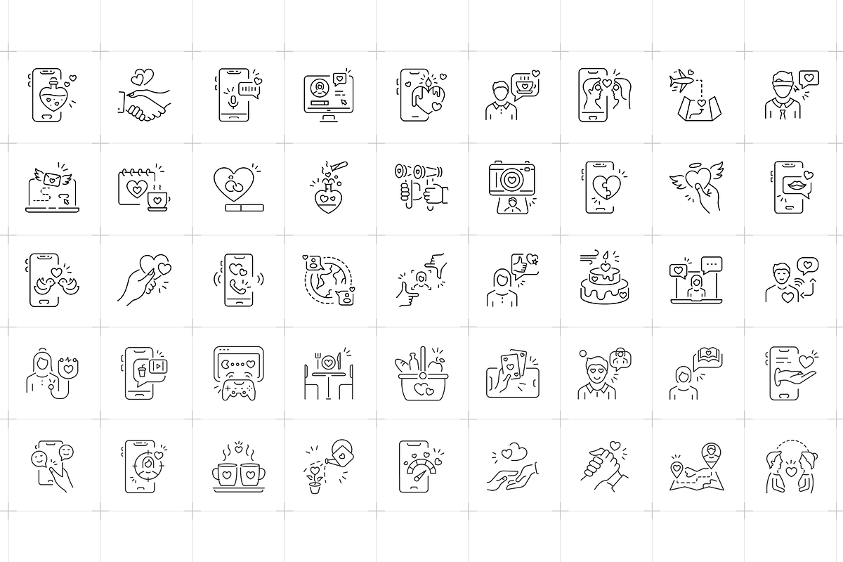 Animated Dating App Icons, an Outline Icon by Prosymbols (Photo 4 of 6)