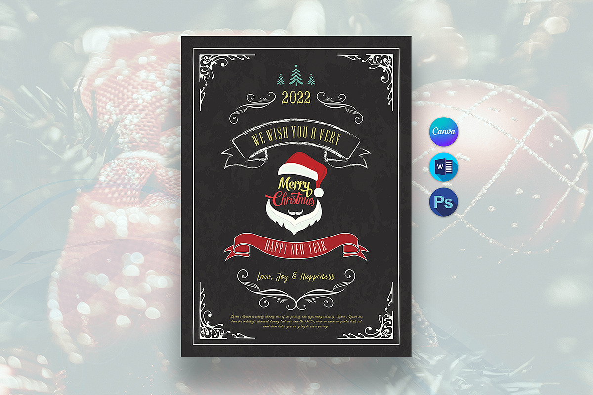 Christmas Greeting Card Template, a Flyer Template by DesignDevisers (Photo 1 of 8)