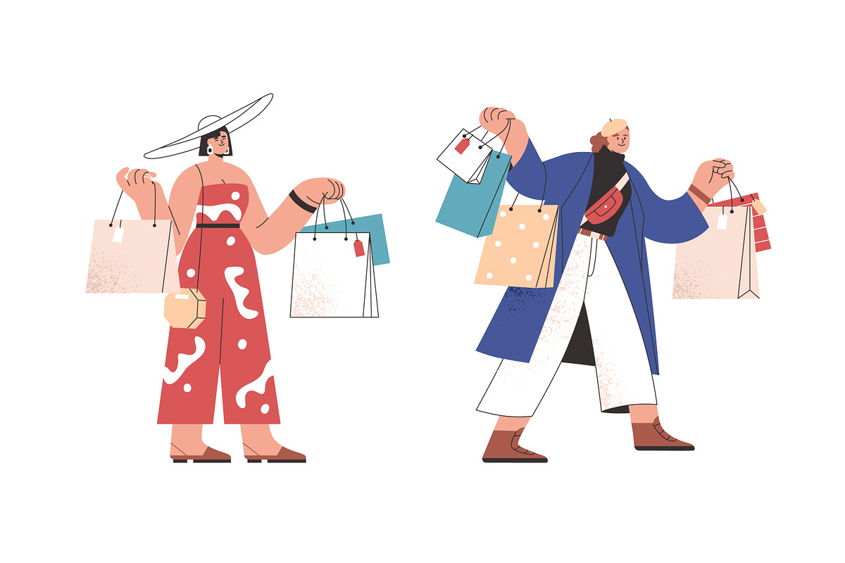 People shopping during sale set, a Person Illustration by Good Studio (Photo 3 of 6)