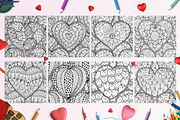 Heart Mandalas Coloring Pages, a Decorative Illustration by Gulnara Sabirova (Thumbnail 7 of 18)