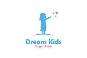 Little Girl Dream Illustration Logo, a Branding & Logo Template by ika trisiana