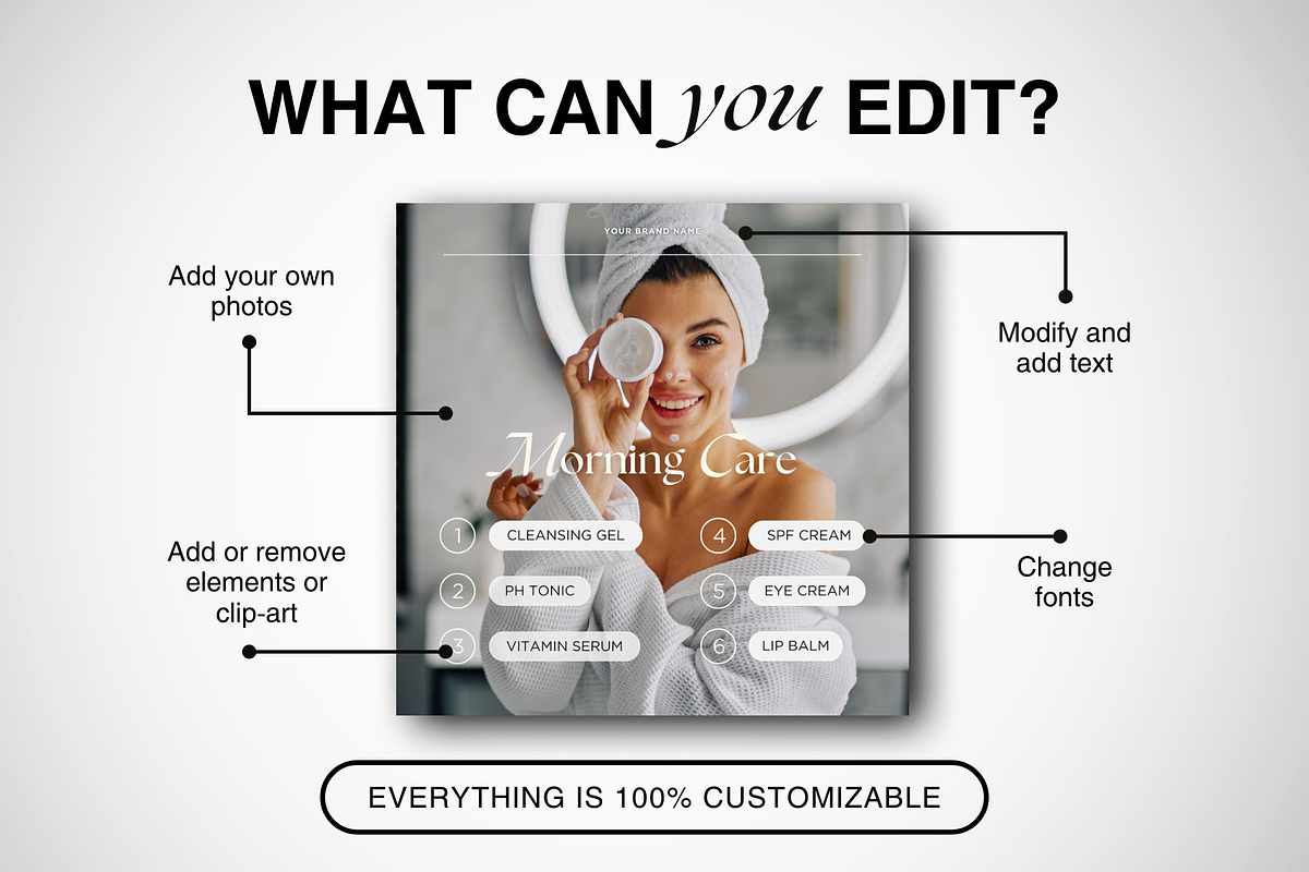 Skincare Instagram Canva Templates, a Social Media Template by DesignsbyMariaStudio (Photo 5 of 10)