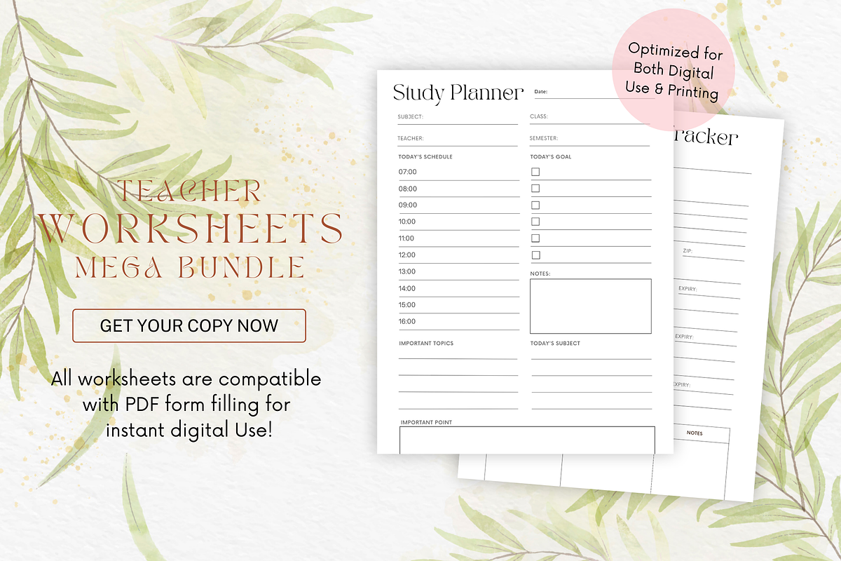 Printable Teacher Planner Template, a Templates & Theme by Designbudy (Photo 6 of 8)