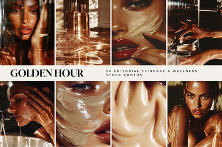 Golden Skincare Stock Photos Bundle, a Beauty & Fashion Photo by SIREN & SILK