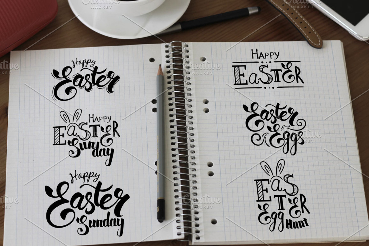 Happy Easter set of illustrations, a Decorative Illustration by DruZhi Art (Photo 4 of 4)