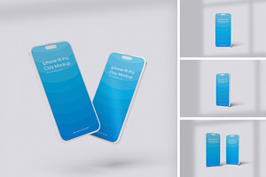 Iphone 15 Pro Clay Mockup, an iPhone Mockup by HanaSaka_Studio