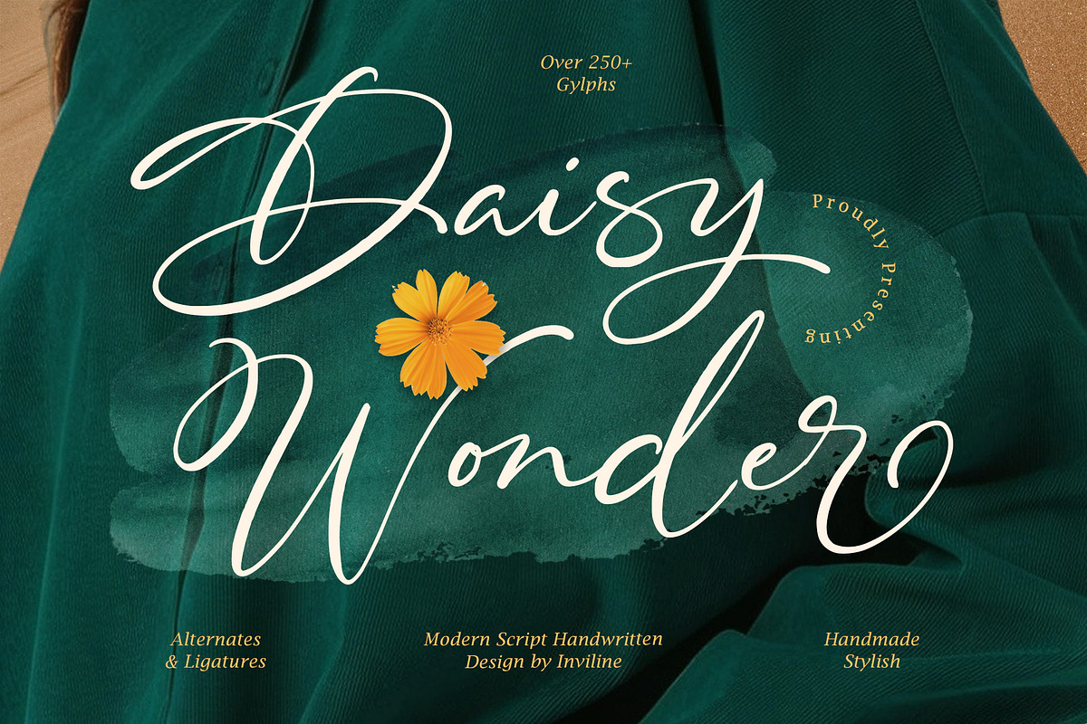 Daisy Wonder – Modern Handwritten, a Handwritten Font by Inviline.co (Photo 1 of 10)