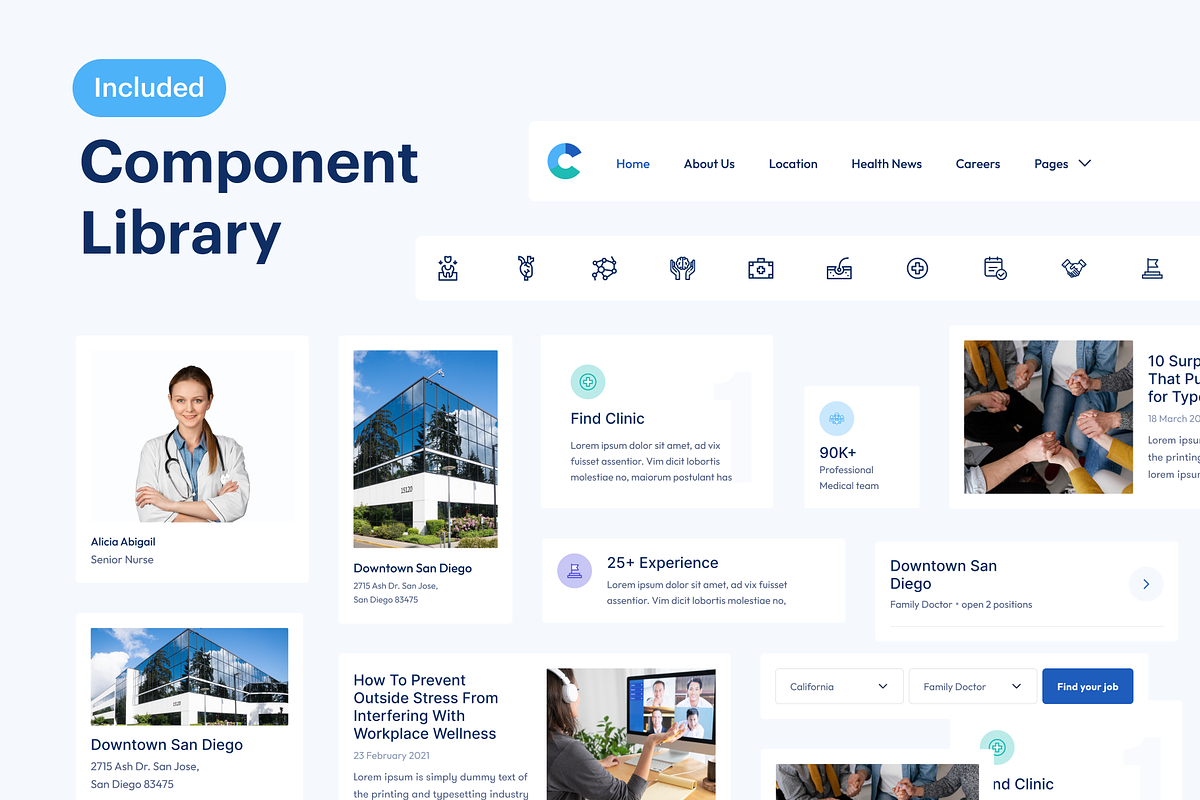 Clinically - Clinic Website UI Kit, an UI Kit Template by dhuhacreative (Photo 7 of 8)