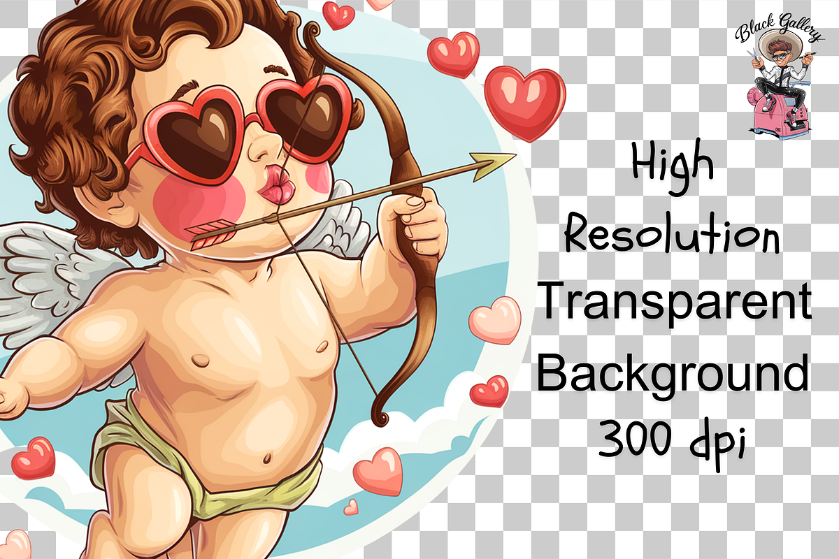 Cupid with Bow and Bubblegum Clipart, an Illustration by Clipart Studio (Photo 11 of 13)