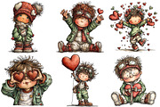 Quirky Valentine Boy Clipart, an Illustration by Craft Nest (Thumbnail 4 of 9)