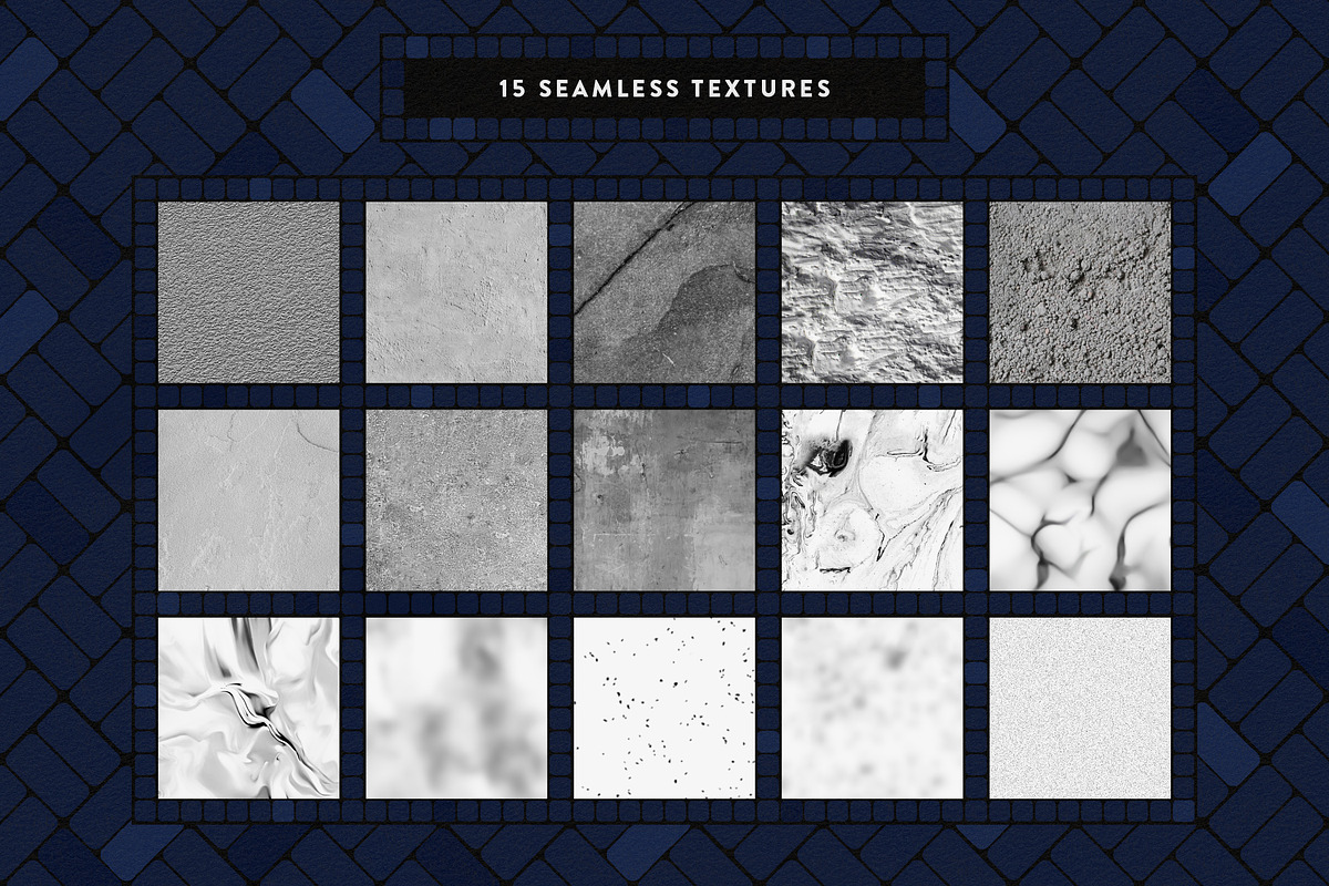 Mosaic Tile Illustrator Brushes, a Brush Add-On by pixelbuddha.net (Photo 6 of 10)