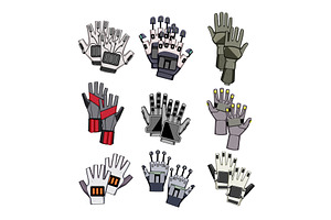vr gloves set cartoon vector, a Technology Illustration by pikepicture