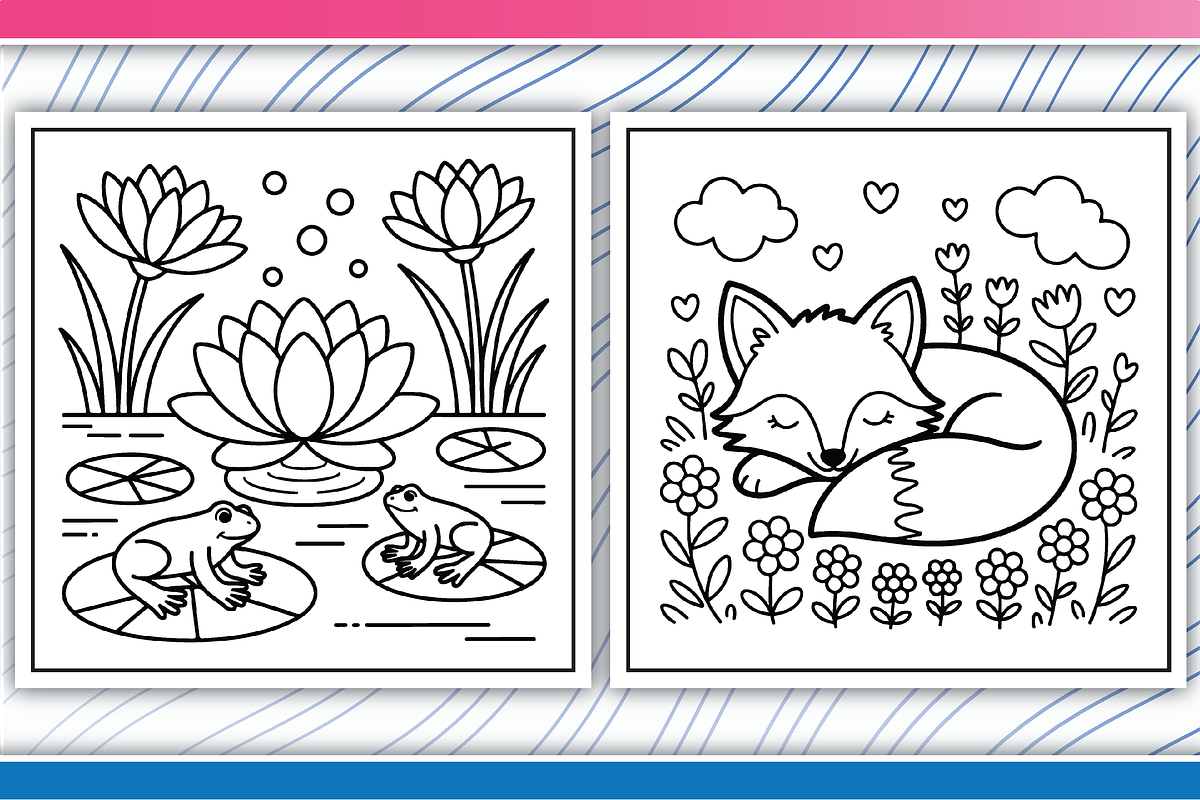 Beautiful and Flowers Coloring page, an Illustration by LightExpress (Photo 3 of 5)