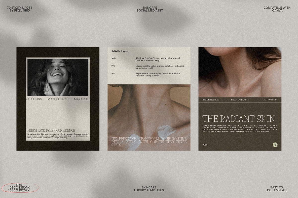 Skincare Social Media Kit Canva preview 8