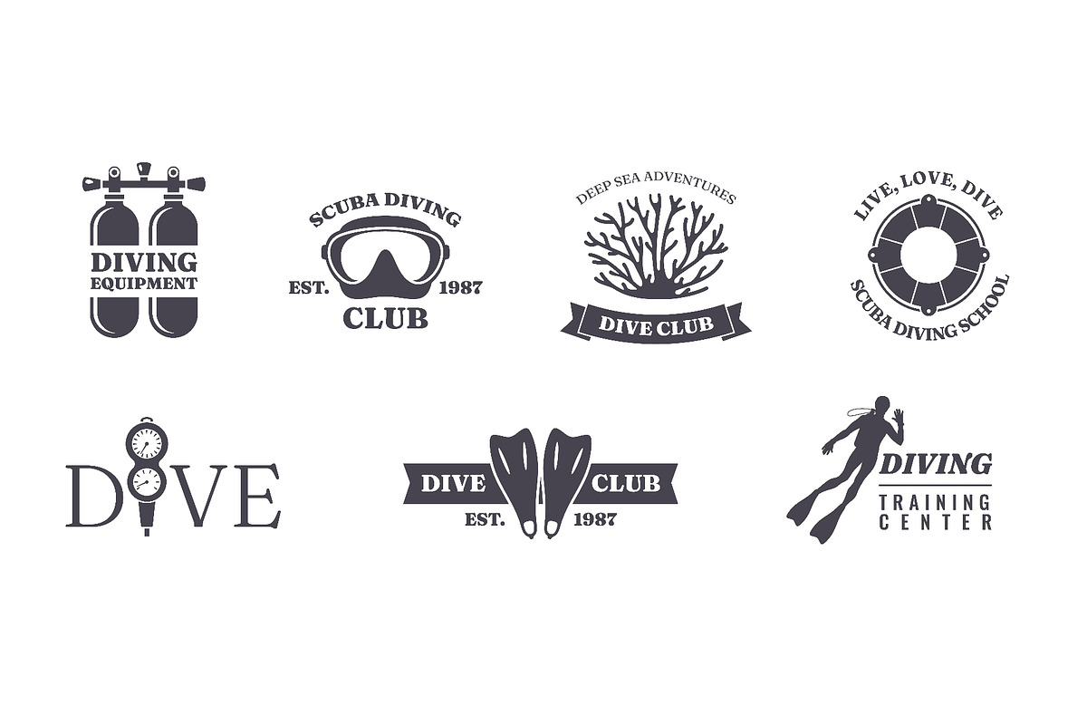 Dive club labels. Underwater, an Animal Illustration by YummyBuum (Photo 1 of 3)