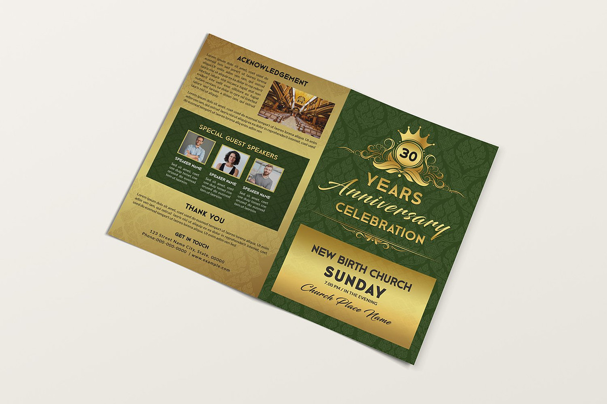 Church Anniversary Program Brochure, a Brochure Template by Template Shop (Photo 4 of 5)