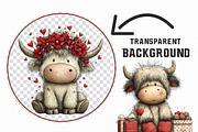Whimsical Valentine-highland Cow Cli, an Illustration by Libby Wishes (Thumbnail 6 of 8)