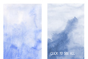 Watercolor Ombre Backgrounds (blue), a Texture Graphic by Julia Bausenhardt (Thumbnail 2 of 2)