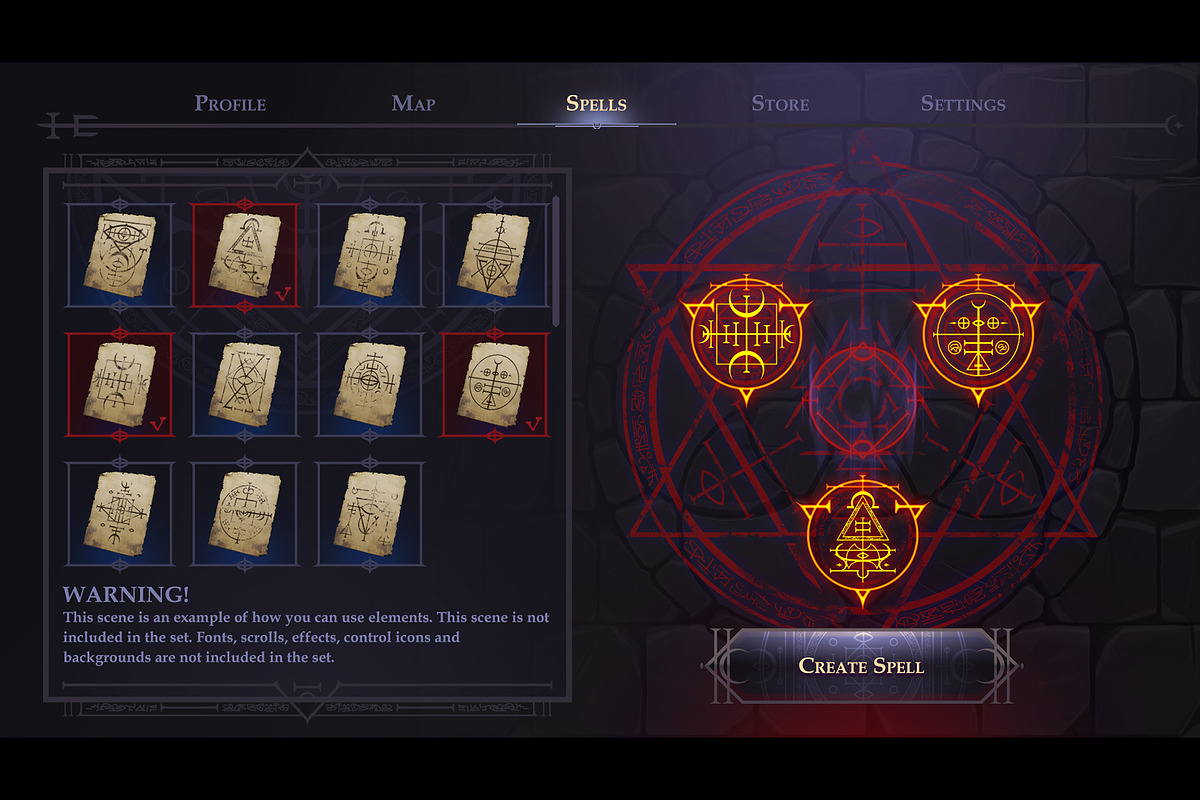 Dark Alchemy UI Set, an Object Illustration by Olga Ryzychenko (Photo 10 of 10)