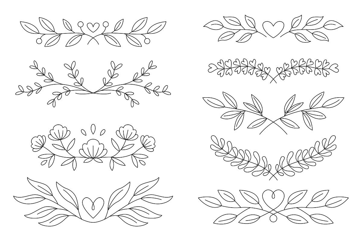 Hand drawn elegant dividers, an Object Graphic by Tiger and Flower (Photo 2 of 16)