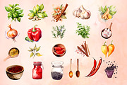 Watercolor Spices Clipart, a Food Illustration by MuzaArtStudio (Thumbnail 2 of 5)