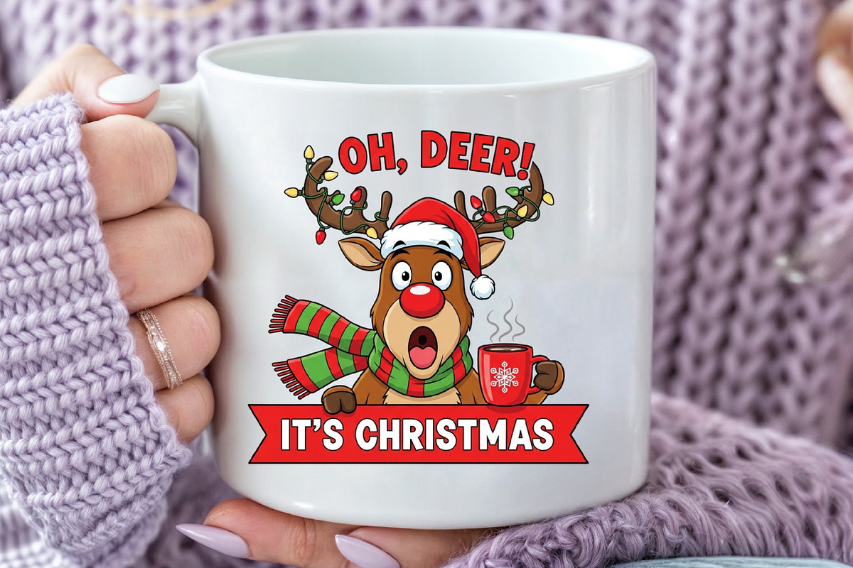 Christmas OH Deer PNG, an Illustration by Black Bird Studio (Photo 3 of 4)