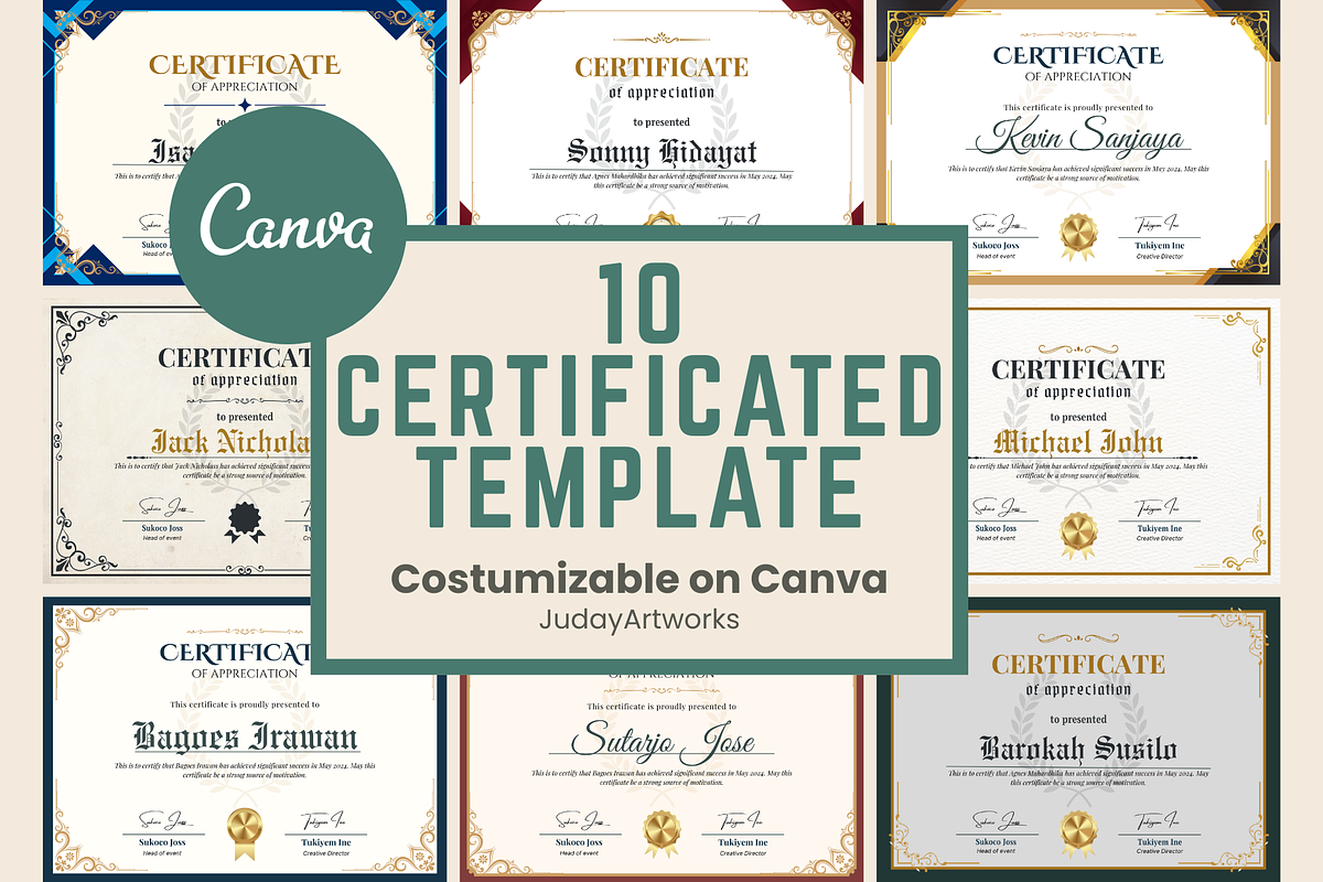 Modern Certificate Template Bundle, a Templates & Theme by judayartworks (Photo 1 of 6)