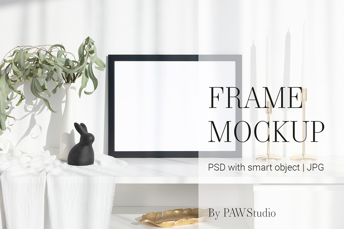 Black Photo Frame 4x3 Mockup, a Product Mockup by PawMockups (Photo 1 of 8)