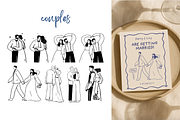 Whimsical Bride & Groom wedding art, a Decorative Illustration by Heartwarming Art (Thumbnail 3 of 11)