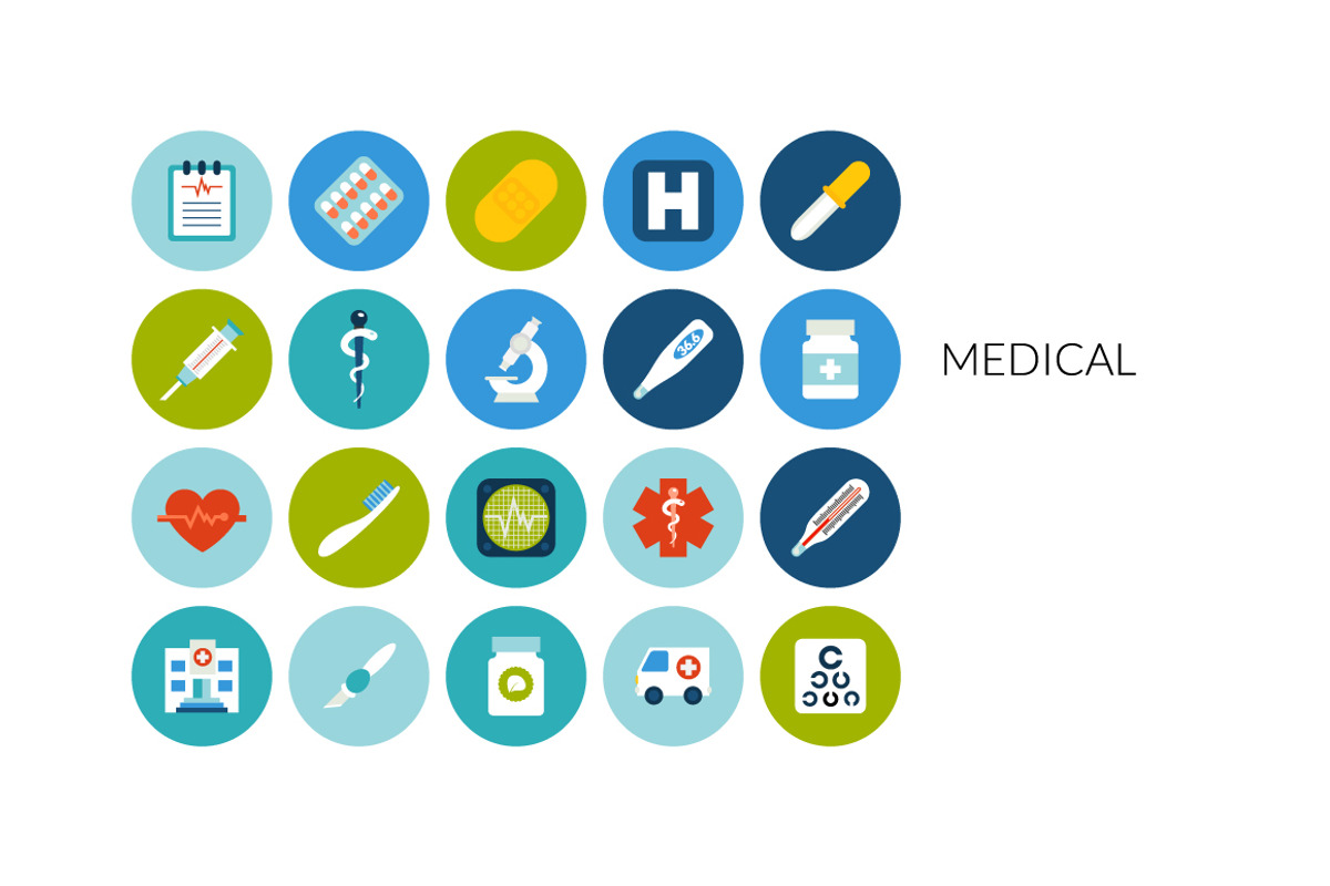 Flat icons set - Medical