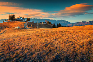 Fantastic rural landscape at sunset, a Nature Photo by Alpine Dreams