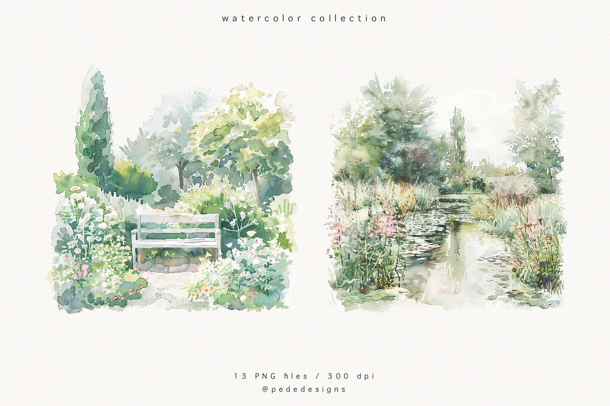 Monet's Garden, a Decorative Illustration by PeDe Designs (Photo 7 of 13)