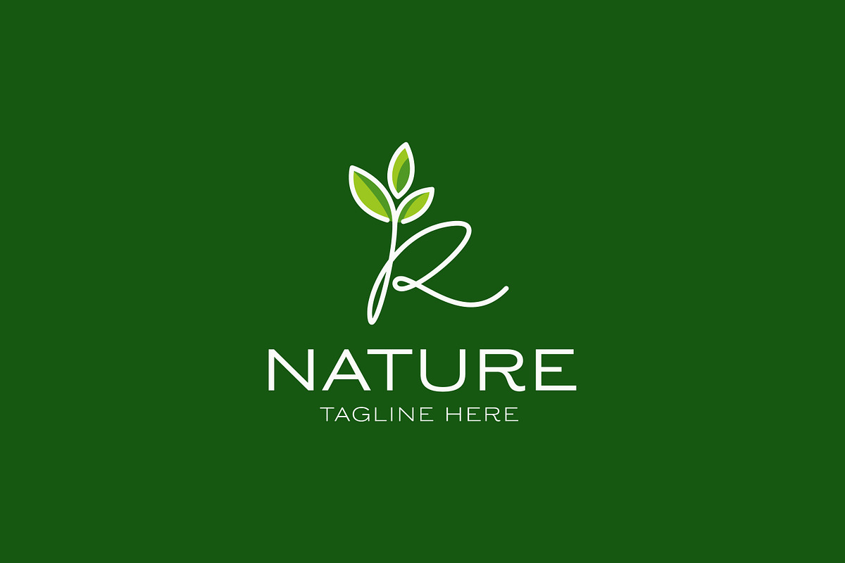 Monogram Letter R and Leaf Logo, a Branding & Logo Template by Signatoro (Photo 2 of 2)