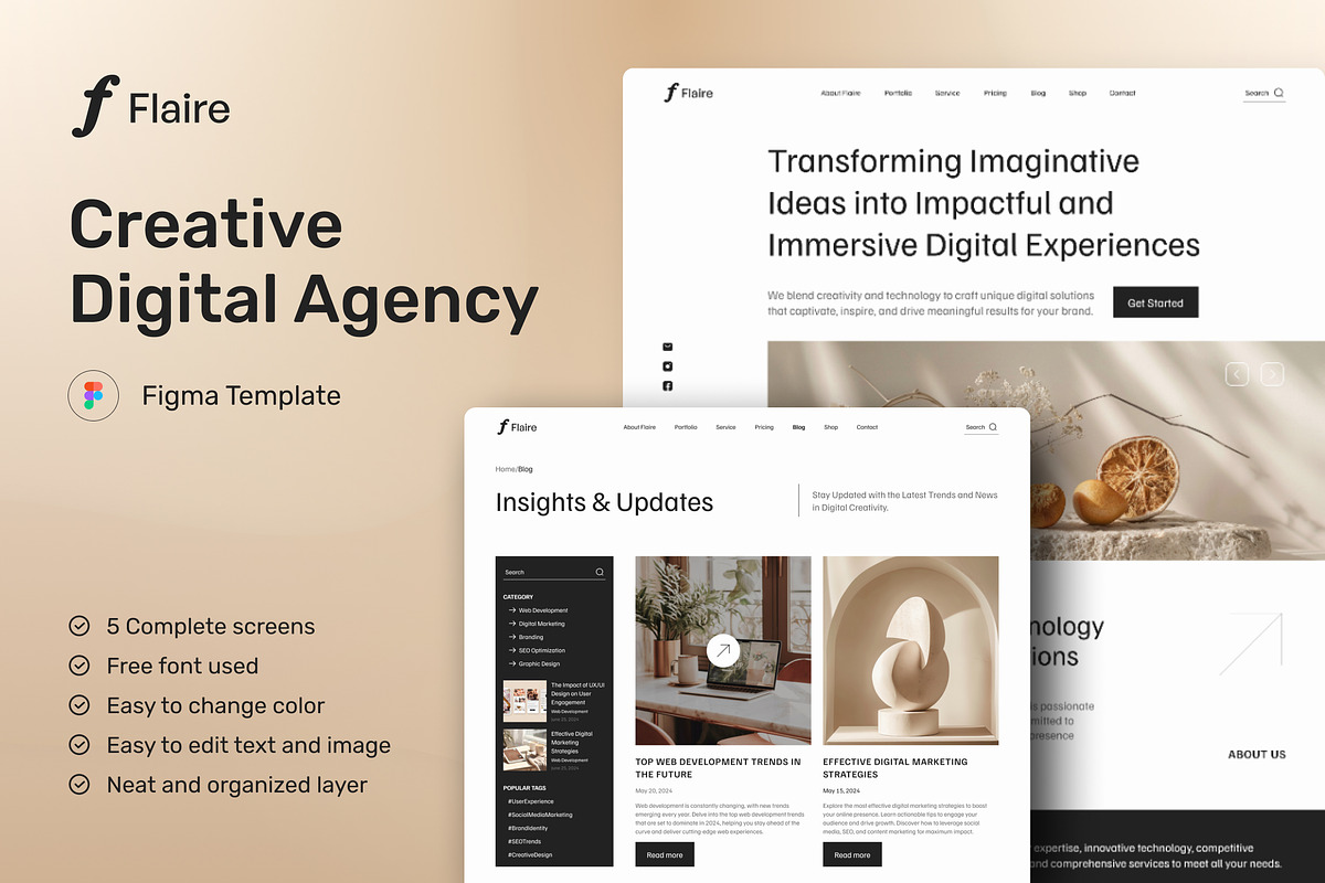 Creative Digital Agency Website, an UI Kit Template by peterdraw (Photo 1 of 7)
