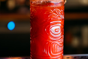 Cocktail spicy bloody mary chili pod glass pub, a Food & Drink Photo by Photo Drive Studio